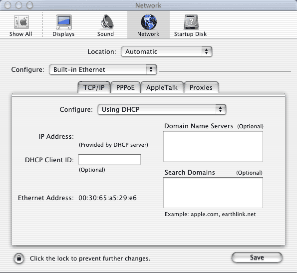 MAC IP Settings